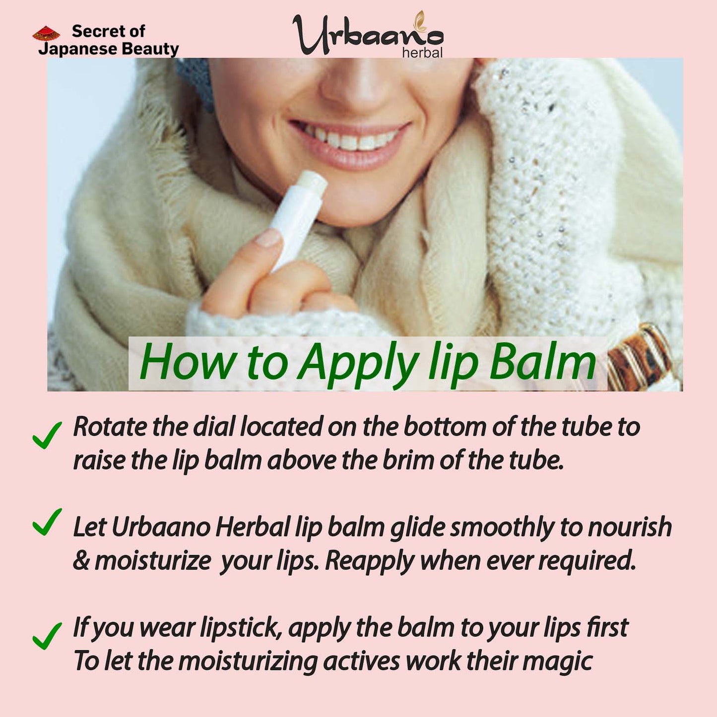 urbaano herbal tint lip and cheek balm and oil, serum easy to apply easy to carry