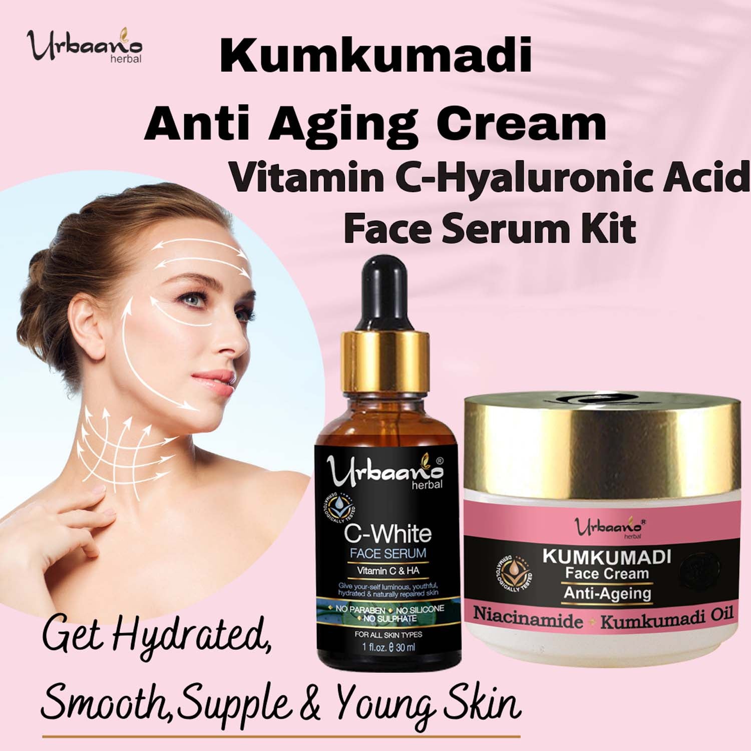 urbaano herbal kumkumadi cream age reversal  for smooth, young skin 