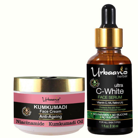 Age Reversal Skin Care Combo-Kumkumadi Anti Aging Face Cream & Ultra Vitamin C Serum