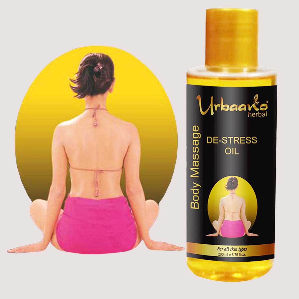 urbaano herbal de stress body massage skin lightening oil 