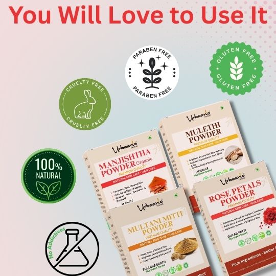 Ubtan Herbal Face Pack Multani Mitti, Rose Powder, Organic Manjishtha, Mulethi