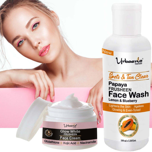 urbaano herbal papaya spot & tan clear facewash & glow white face cream