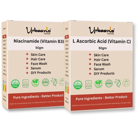 Skincare Combo Niacinamide (B3) - 50gm & L Ascorbic Acid (Vitamin C) Powder-50gm