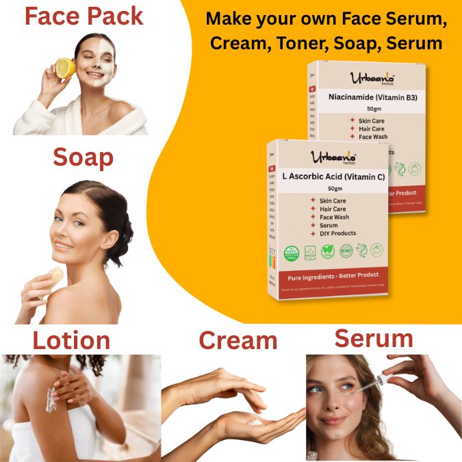 Skincare Combo Niacinamide (B3) - 50gm & L Ascorbic Acid (Vitamin C) Powder-50gm