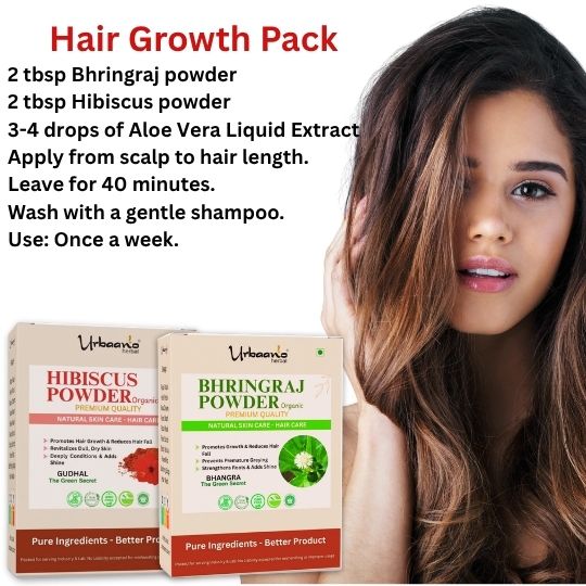 Organic Hibiscus + Bhringraj Powders Combo 100% Natural