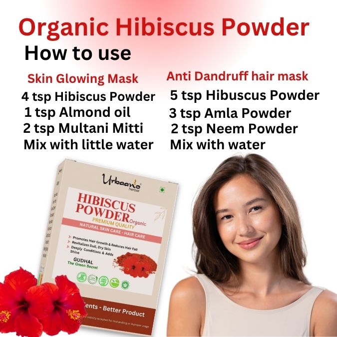 Organic Hibiscus Flower Powder for Face Pack and Hair Mask