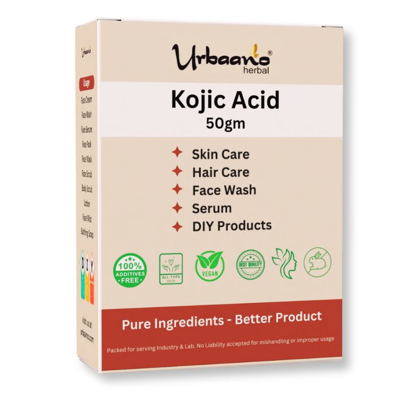Pure Kojic Acid Powder (Urbaano Herbal®) for DIY Making Face Serum, Soap, Cream, Body Lotion & Face wash