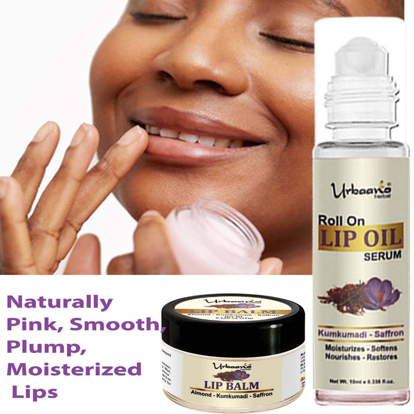 Lip Oil Serum & Lip Balm Combo Kumkumadi Hydrates, Moisturizes Lips