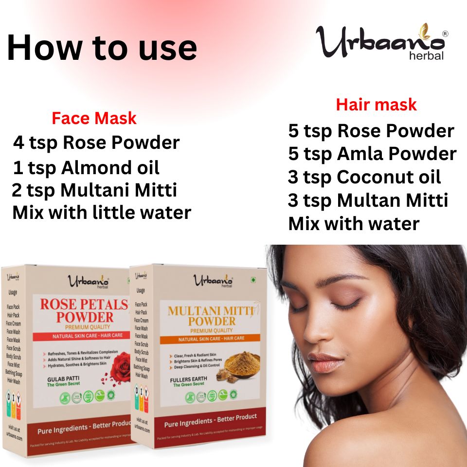 Natural Multani Mitti and Rose Petals Herbal Powder