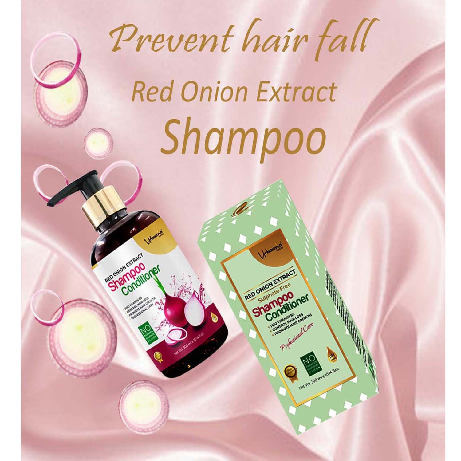 urbaano herbal hair care kit, onion hair oil & onion shampoo sulphate free for reducing hairfall
