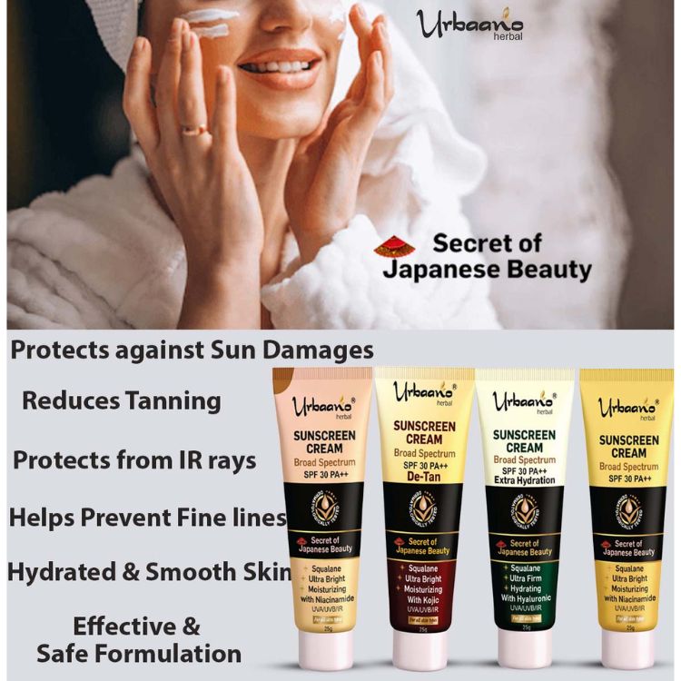 Urbaano Herbal SPF 30PA++ suncreen cream broad spectrum dermotologist recommended