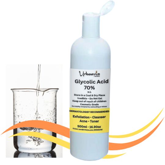 Glycolic Acid 70%, Anti Acne (AHA Exfoliant) for Cleansers, Toner, Creams, Masks Making