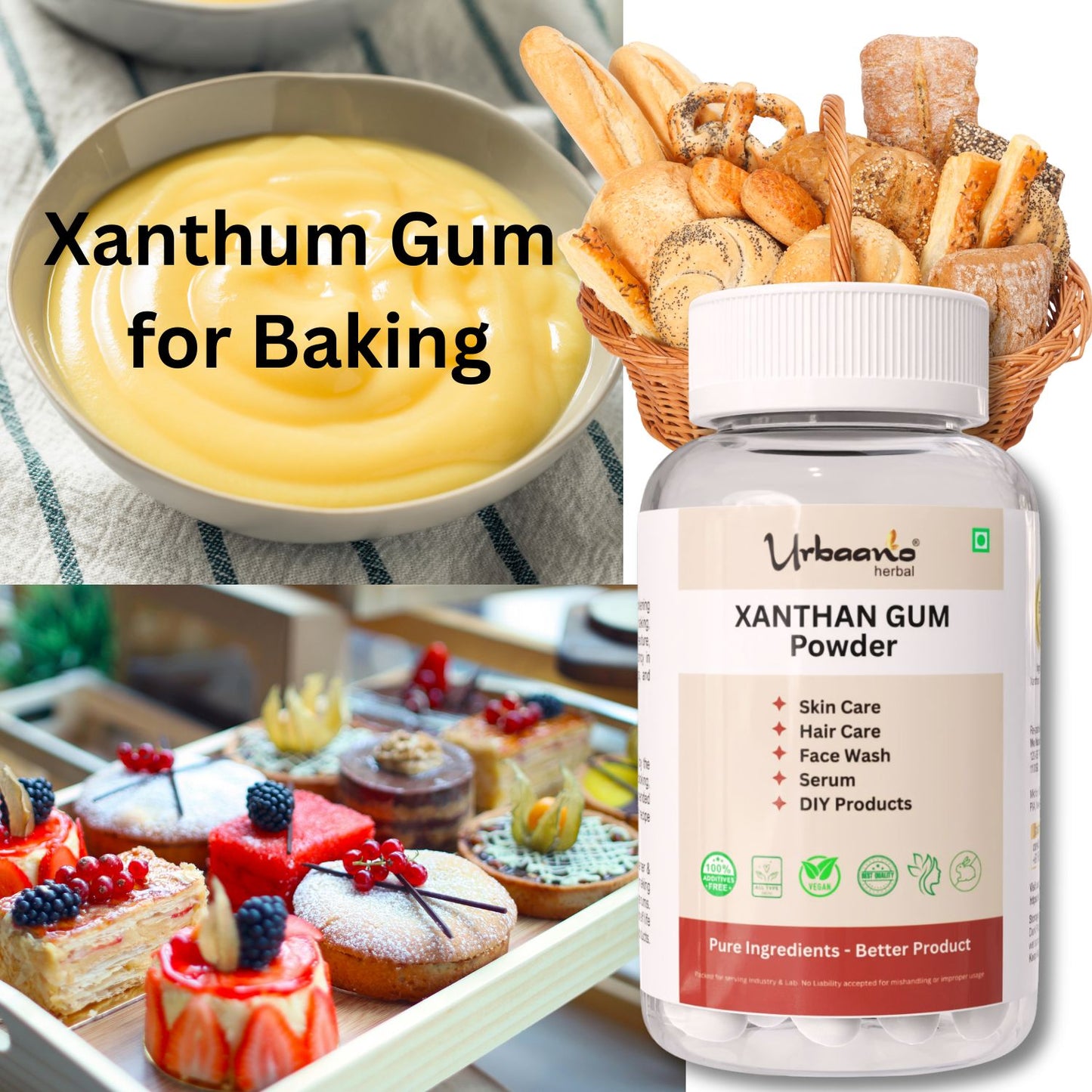 Xanthan Gum Powder Thickener, Stabilizer, Emulsifier for DIY Personal Care (Food Grade)