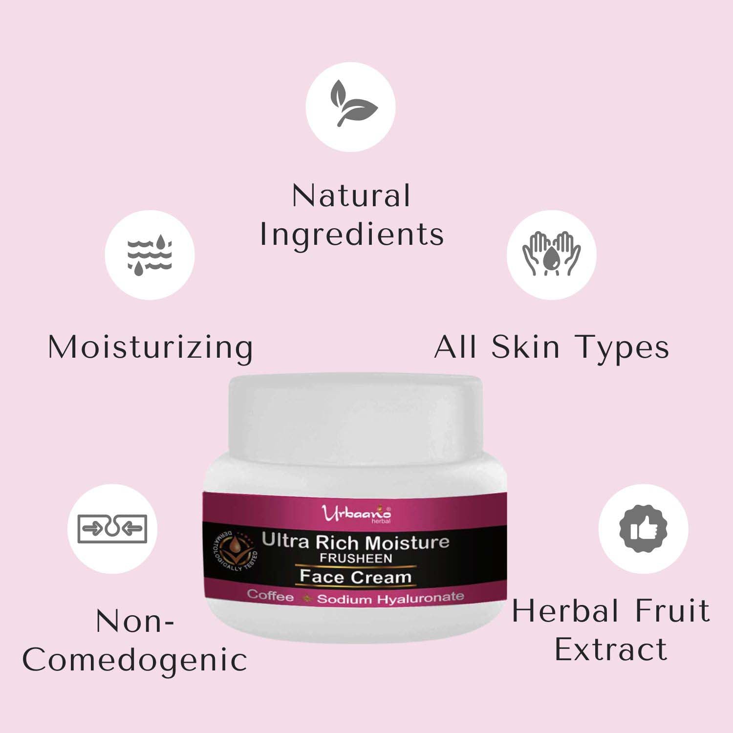 urbaano herbal frusheen ultra rich face cream sulphate, paraben, mineral oil free, only natural sfe ingedient