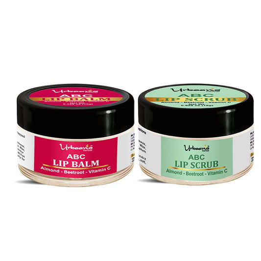 urbaano herbal abc lip care, lip balm, lip scrub for dark, smoked, chapped lips