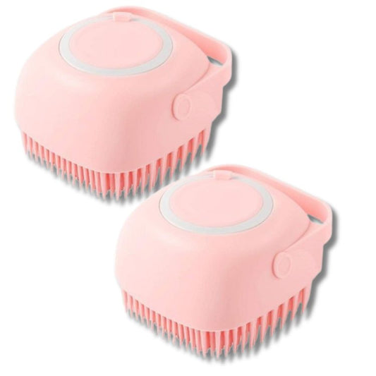 Soft Massage Bath Body Brush Scrubber, Soap Dispenser- Pack of 2
