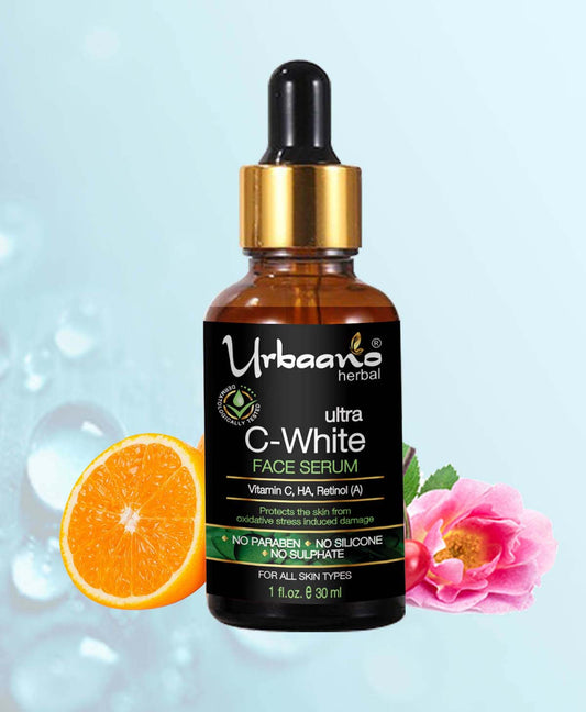 urbaano herbal ultra white vitamin c face serum with hylauronic retinol for bright firm skin 