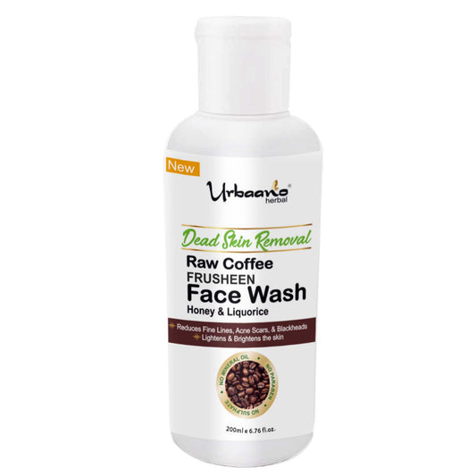 urbaano herbal frusheen face wash raw coffee for dead skin removal, anti acne, skin lightening, reduce fine lines, age spots