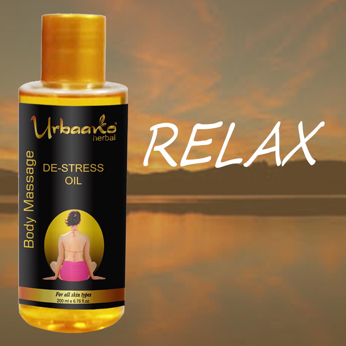 urbaano herbal de stress body massage skin lightening mind relaxing oil oil 