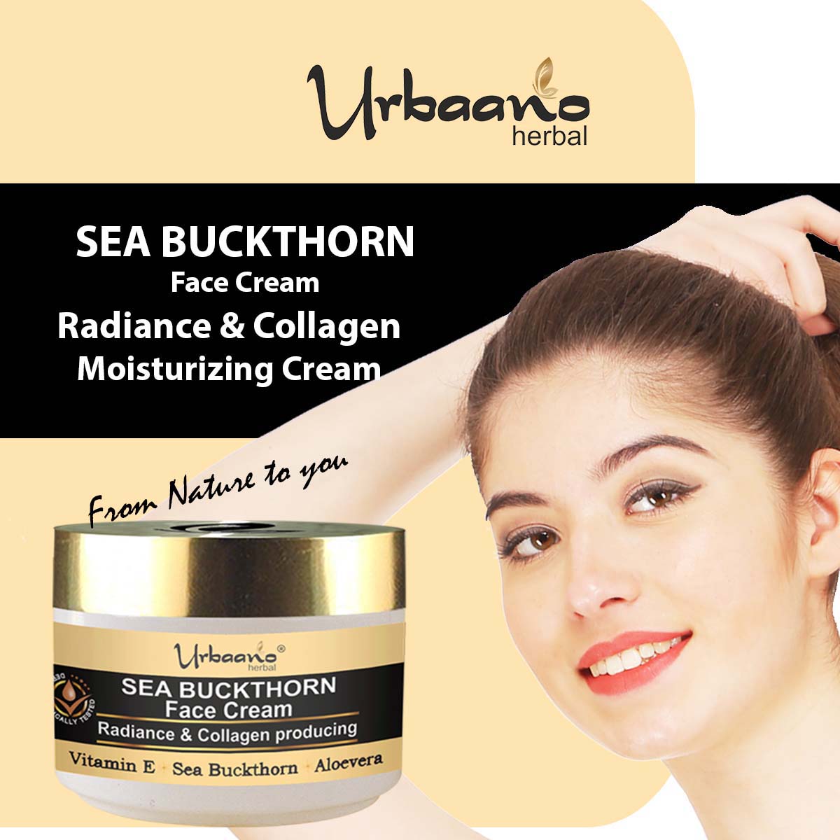 urbaano herbal sea buckthorn radiance & collagen boost face cream moisturizer for nature to you