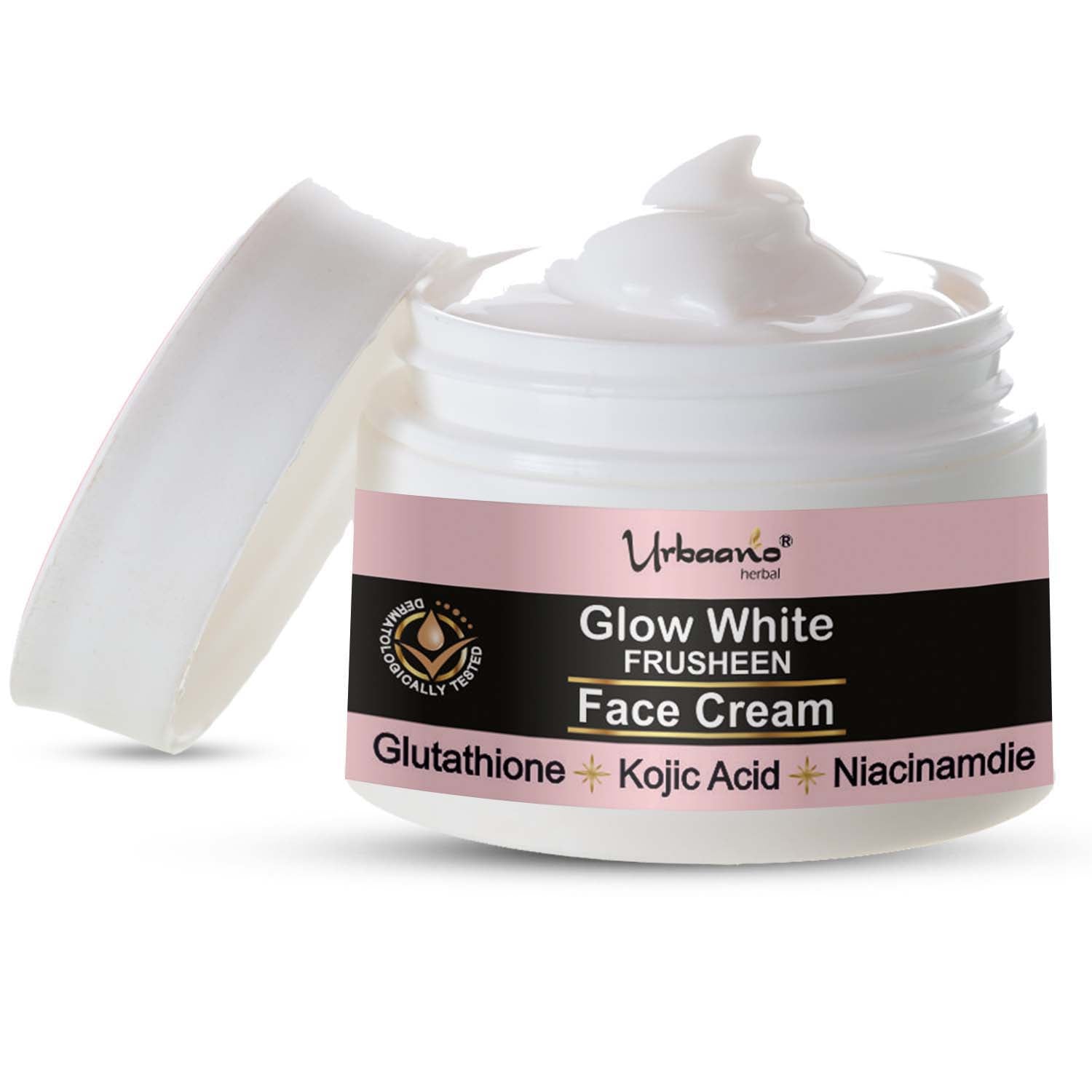 urbaano herbal frusheen glow white face cream with glutathione, kojic acid, niacinamide