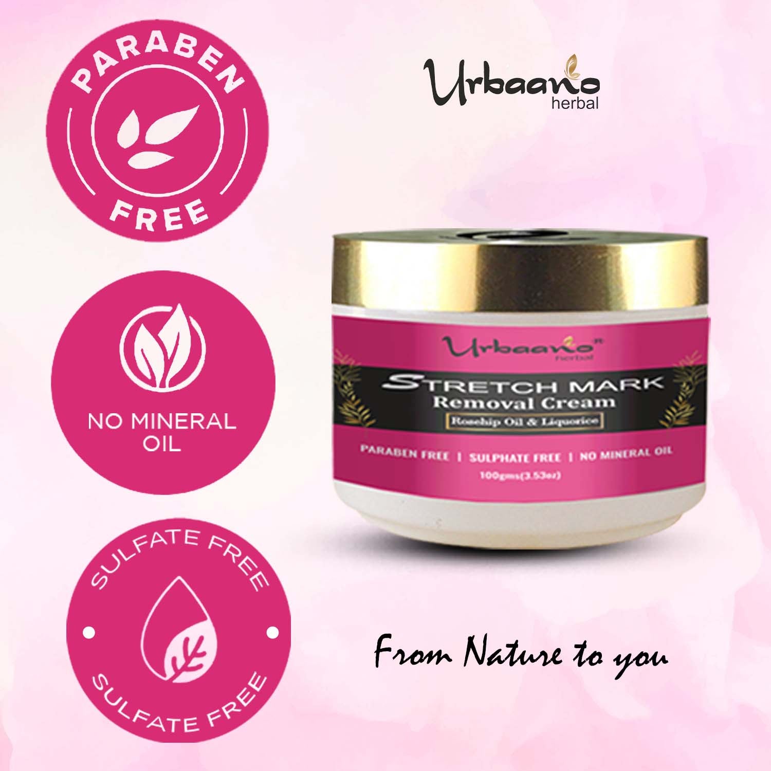urbaano herbal stretch mark removal body cream  is skin friendly, safe skin friendly.  Sulphate, mineral oil, paraben free, from nature to you