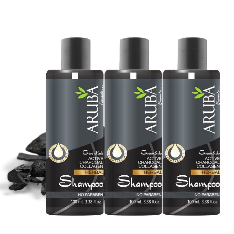 Activated Charcoal & Collagen Hair Shampoo Pack of 3x100ml