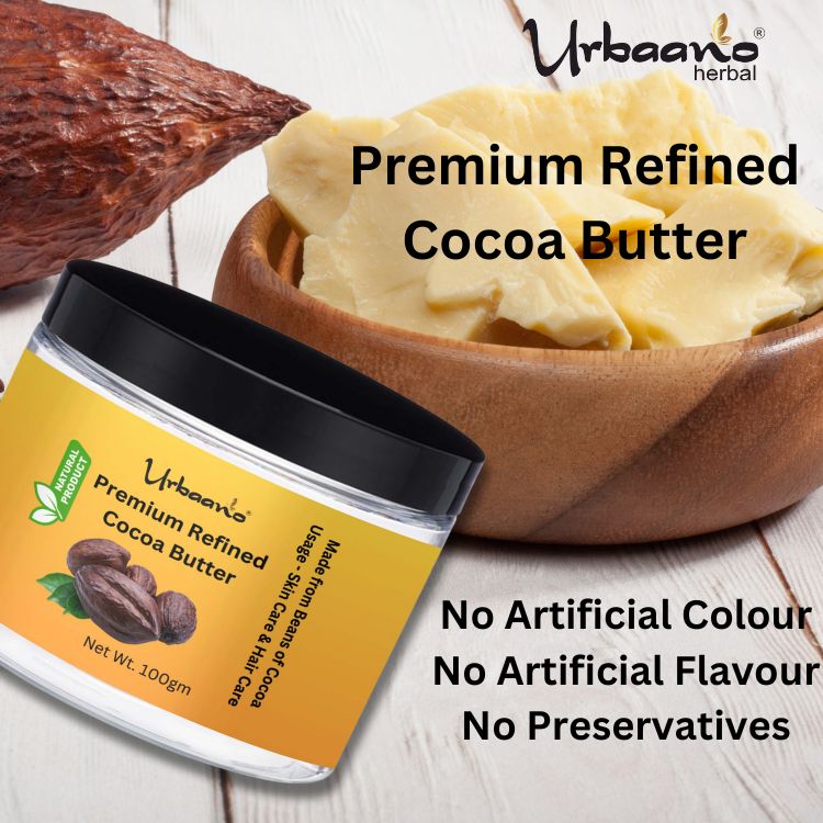Pure Premium Refined Cocoa Butter Daily Skin Cream for Deep Hydration and Making DIY Cream, Lip Balm, Lotion & Soap