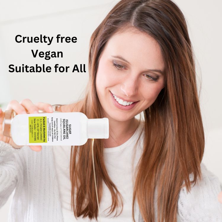 Sugarcane Squalane 100% (Plant Derived) Super-Lightweight Face Oil | Improves Skin Hydration, Elasticity, Moisturize & Reduces Fine Lines